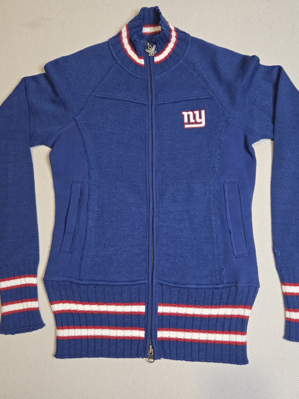 New York Giants X-Small Full Zip Blue Red White Sweater Touch by Alyssa Milano